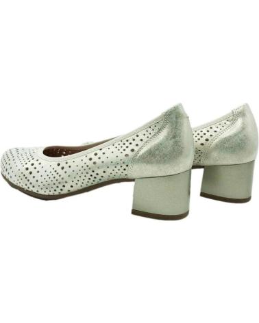 PITILLOS ZAPATO SALON PIEL CON TACON BAJO PARA MUJER 10461 COLOR ORO METAL