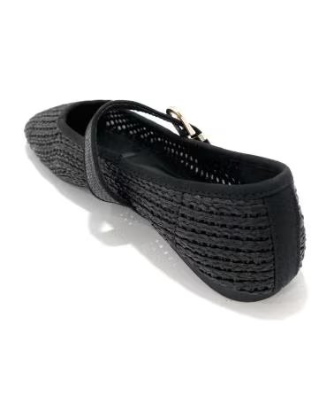 Sabrinas de Mulher KISS LEISS SAPATILHAS RASAS COM DESIGN PERFURADO E FECHO DE FIVELA NEGRO