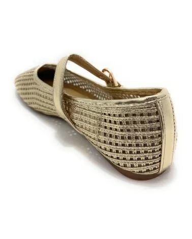 Sabrinas de Mulher KISS LEISS BAILARINAS RASAS COM DESIGN PERFURADO E FIVELA AMARILLO