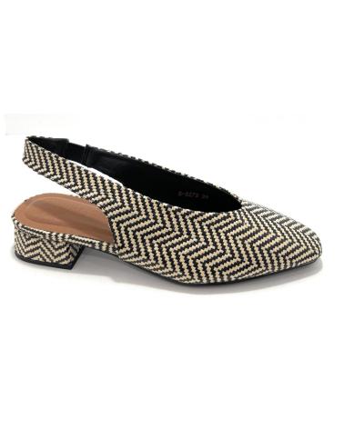 Sandali per Donna BUONAROTTI ZAPATOS SALON TACON BAJO COMBI NEGRO