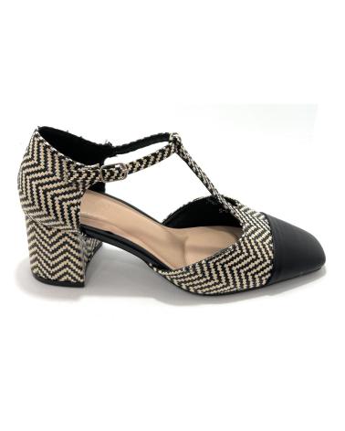 Sandali per Donna BUONAROTTI ZAPATOS SALON MUJER PUNTERA TEXTIL TACON NEGRO