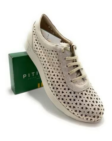 Sapatos de Mulher PITILLOS SAPATILHA DESPORTIVA EM PELE PERFURADA AMARILLO