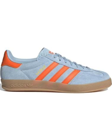 Esportes  de Homem ADIDAS GAZELLE INDOOR JH5405 WONDER BLUE - ORANGE - CLOUD WHITE - 4 LIGHT BLUE