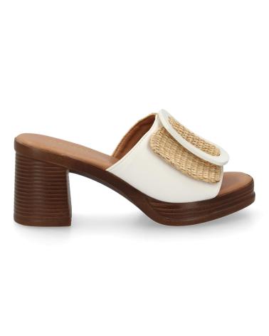 Shuhe ferse für Damen PUNTOSALAO ZUECOS DE TACON COMODO HEBILLA COLOR BLANCO VR5-1610 VARIOS COLORES