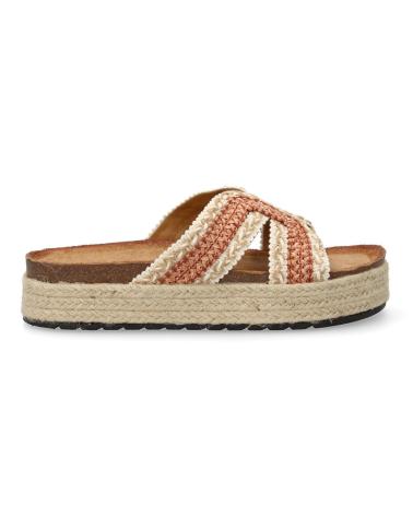 Sandalen für Damen PUNTOSALAO SANDALIAS PLANAS EN YUTE PALA TRENZADA PARA MUJER COLOR ROSA VARIOS COLORES