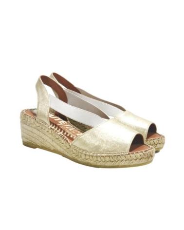 SANDALIAS ALPARGATA VIGUERA 2191 PIEL CUÑA YUTE PLATINO PLATINO