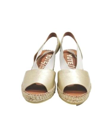 SANDALIAS ALPARGATA VIGUERA 2191 PIEL CUÑA YUTE PLATINO PLATINO