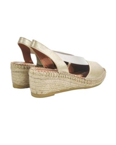 SANDALIAS ALPARGATA VIGUERA 2191 PIEL CUÑA YUTE PLATINO PLATINO