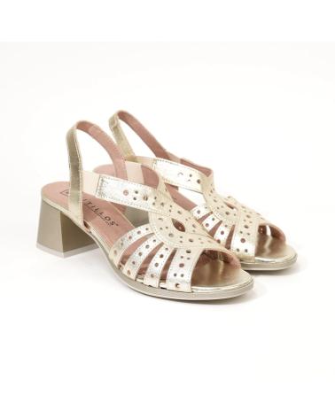 SANDALO PITILLOS 10530 IN PELLE ORO METALLIZZATO CON TACCO BASSO AMARILLO