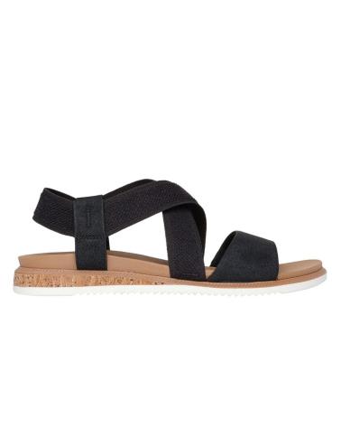 SANDÁLIAS RASAS SKECHERS 114705 PRETAS COM TIRAS CRUZADAS NEGRO