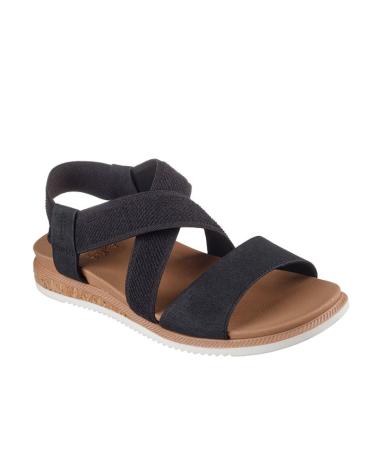SANDÁLIAS RASAS SKECHERS 114705 PRETAS COM TIRAS CRUZADAS NEGRO