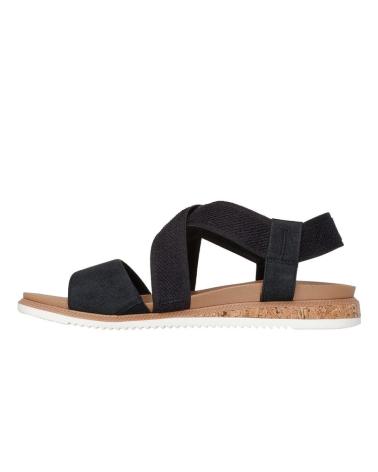 SANDÁLIAS RASAS SKECHERS 114705 PRETAS COM TIRAS CRUZADAS NEGRO