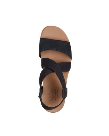 SANDÁLIAS RASAS SKECHERS 114705 PRETAS COM TIRAS CRUZADAS NEGRO