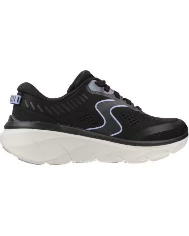 SKECHERS ZAPATILLAS 150007-BKLV EN NEGRO PARA MUJER BLACK MESH-SYNTHETIC-LAVENDER TRIM