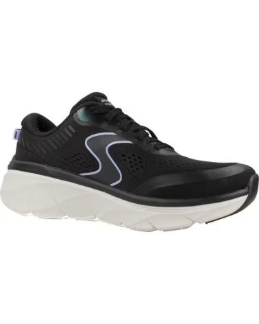 SKECHERS ZAPATILLAS 150007-BKLV EN NEGRO PARA MUJER BLACK MESH-SYNTHETIC-LAVENDER TRIM