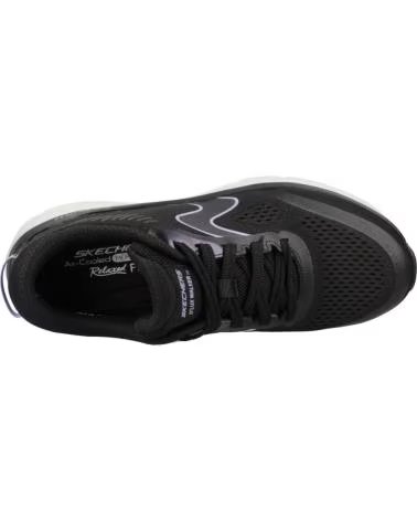 SKECHERS ZAPATILLAS 150007-BKLV EN NEGRO PARA MUJER BLACK MESH-SYNTHETIC-LAVENDER TRIM