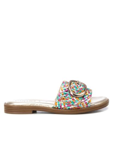 Sandalias de Mujer CARMELA SANDALIA PALA PLANA EN PIEL CON ACABADO METALICO MULTICOLOR
