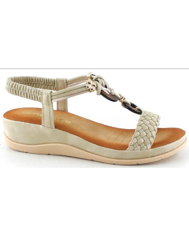 Sandales pour Femme AMARPIES SANDALIA CUNA CON BAJA Y GOMAS ELASTICAS PARA MUJE ARENA