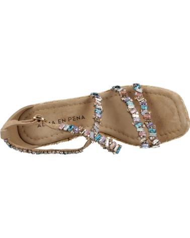 SANDALES COMPENSÉES ALMA EN PENA V251272 DAIM BEIGE SAND