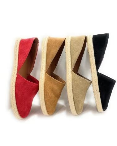 PONNY ESPADRILLES PLATES EN CUIR SUÉDÉ MARRON MARRóN