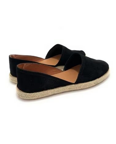 PONNY ESPADRILLES EN CUIR SUÉDÉ PLATES NEGRO