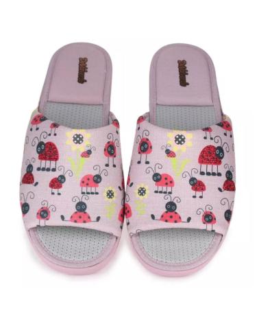 Sneaker für Damen DEVALVERDE ZAPATILLA DE HOGAR PUNTERA ABIERTA PARA MUJER 15 ROSA