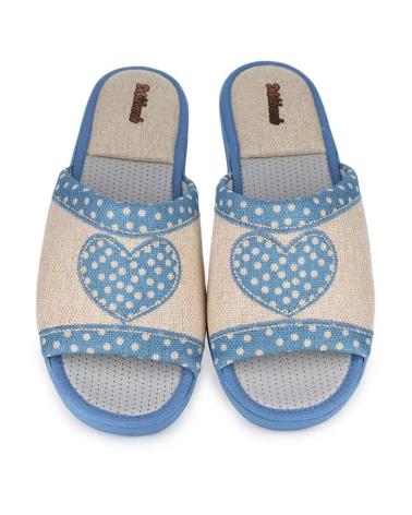 Calzado-De-Casa-De-Mujer-DEVALVERDE-ZAPATILLA-DE-HOGAR-CON-PUNTERA-ABIERTA-PARA-MUJE-AZUL