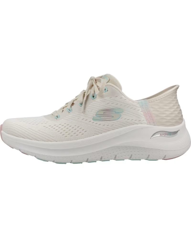 SKECHERS ZAPATILLAS DE RUNNING 150066NTPK EN MULTICOLOR PARA MUJER NATURAL MESH-PINK TRIM