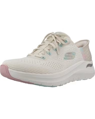 SKECHERS ZAPATILLAS DE RUNNING 150066NTPK EN MULTICOLOR PARA MUJER NATURAL MESH-PINK TRIM