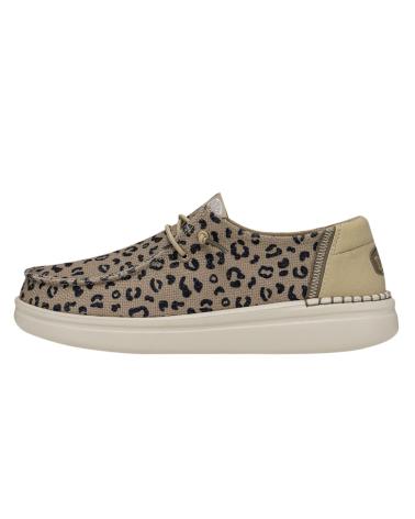 Nauticos-De-Mujer-HEY-DUDE-ZAPATILLA-CASUAL-DE-LONA-CON-SUELA-DE-GOMA-ANIMAL-TAN