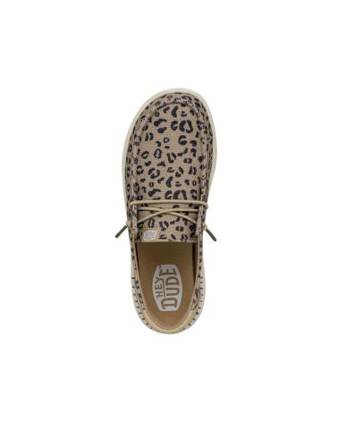 Nauticos-De-Mujer-HEY-DUDE-ZAPATILLA-CASUAL-DE-LONA-CON-SUELA-DE-GOMA-ANIMAL-TAN