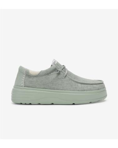 Nauticos de Mujer WALK IN PITAS 54 DAISY ZAPATO WALLABI DE MUJER DE ALGODON LINO - VERDE