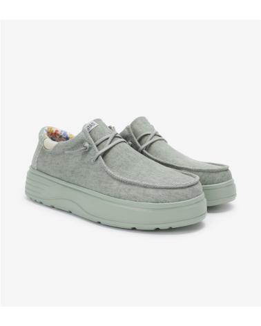Nauticos pour Femme WALK IN PITAS 54 DAISY ZAPATO WALLABI DE MUJER DE ALGODON LINO - VERDE