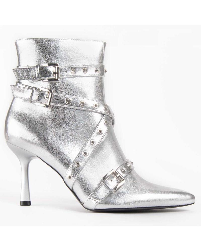 Botas-De-Mujer-MONTEVITA-BOTIM MONTEVITA BOTINIA14 COM FIVELAS E TACHAS COR PRATA-SILVER