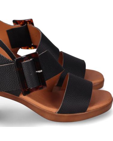 Woman Sandals CHIKA10 SANDALIA DE PIEL CON TACON PARA MUJER NEW GOTICA 09 NEGRO
