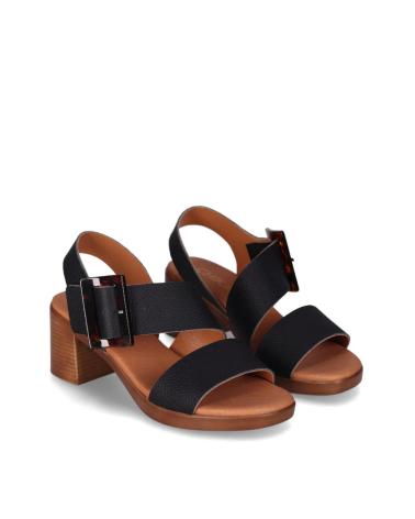 Woman Sandals CHIKA10 SANDALIA DE PIEL CON TACON PARA MUJER NEW GOTICA 09 NEGRO