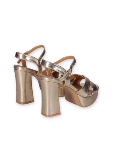 Sandalias de Mujer CHIKA10 SANDALIA CON TACON ALTO Y PLATAFORMA PARA MUJER JOL ORO