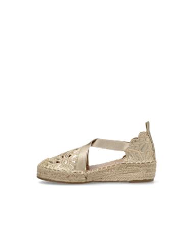 Sandali per Donna ETIKA SANDALIA DE CUNA DE YUTE CON FLORES PARA MUJER 20037 ORO