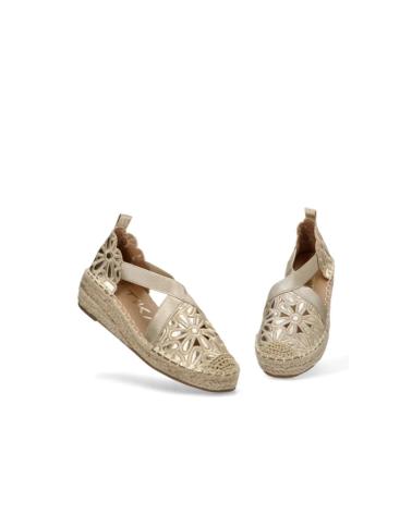 Sandali per Donna ETIKA SANDALIA DE CUNA DE YUTE CON FLORES PARA MUJER 20037 ORO