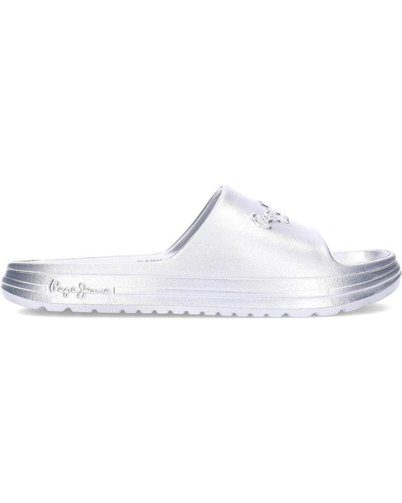 Chanclas de Mujer PEPE JEANS CHANCLAS BEACH SLIDEMET PLS70165 SILVER