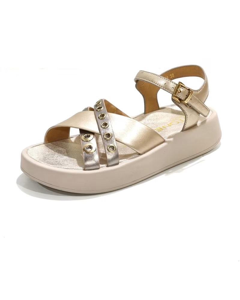STONEFLY SANDALIAS MUJER MODELO ELIS 7 LAMINATED LTH COLOR ORO CYD
