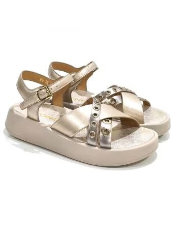 STONEFLY SANDALIAS MUJER MODELO ELIS 7 LAMINATED LTH COLOR ORO CYD