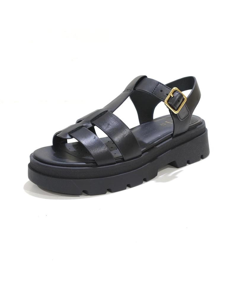 Sandali per Donna GEOX SANDALIA CASUAL DE PIEL CON PLATAFORMA DE GOMA NEGRO