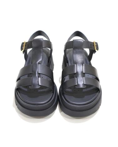 Sandali per Donna GEOX SANDALIA CASUAL DE PIEL CON PLATAFORMA DE GOMA NEGRO