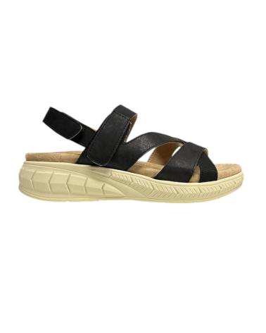 Sandales pour Femme CALZADOMANIA SANDALIA SOFT DOBLE VELCRO NEGRO