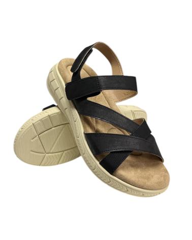 Sandales pour Femme CALZADOMANIA SANDALIA SOFT DOBLE VELCRO NEGRO