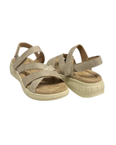 Sandales pour Femme CALZADOMANIA SANDALIA SOFT DOBLE VELCRO BEIG