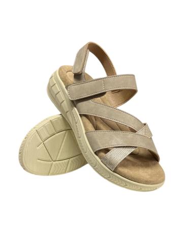 Sandales pour Femme CALZADOMANIA SANDALIA SOFT DOBLE VELCRO BEIG