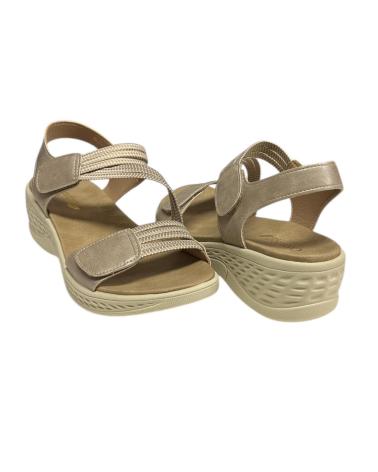 Sandales pour Femme CALZADOMANIA SANDALIA ELASTICA CON VELCRO BEIG