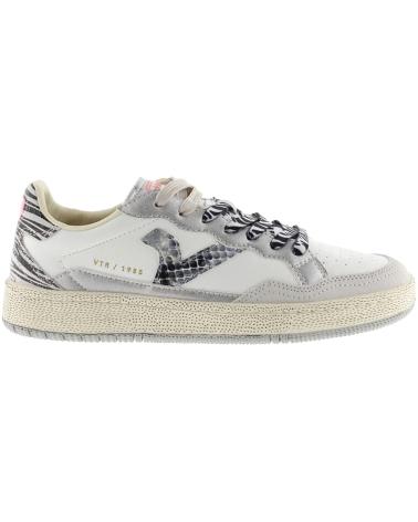 Deportivas de Mujer VICTORIA ZAPATILLAS DE PIEL SMASH ANIMAL MIX 8806109 GRIS